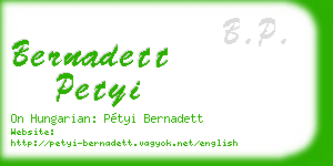 bernadett petyi business card